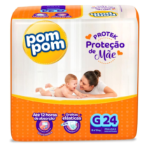 Fralda Pom Pom Derma Protek Jumbo G 24 Unidades