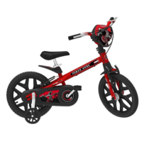Bicicleta Aro 16 Power Game com Rodinhas Bandeirante Vermelho