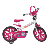 Bicicleta Aro 16 Sweet Flower com Rodinhas Bandeirante Branca
