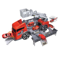 Caminhão Bombeiro Pista Garagem Resgate Polibrinq