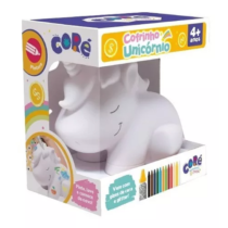Cofre Unicórnio para Colorir Acompanha Giz De Cera E Glitter