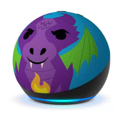 Echo Dot Echo Amazon 5th Gen Kids Com Assistente Virtual Alexa Dragon com Wi-Fi e Bluetooth