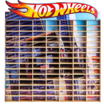 Estante Porta Carrinhos Hot Wheels MDF Adesivado para 105 Carrinho