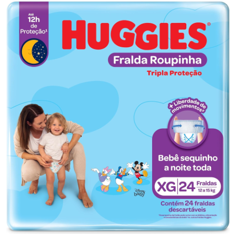 Fralda Huggies Tripla Proteção Roupinha XG 24 Unidades