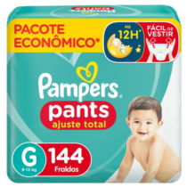 Fralda Pampers Ajuste Total G 144 unidades