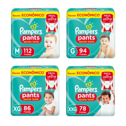 Fralda-Calça Pampers Pants Ajuste Total