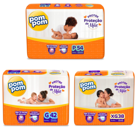 Fralda Pom Pom Derma Protek Mega