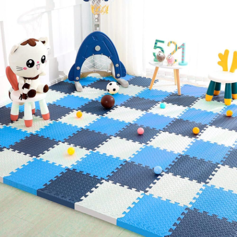 Kit 10 Tapete Tatame EVA Tons de Azul 50x50x1cm 10mm