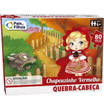 Quebra Cabeça Cartonado Chapeuzinho 80 Peças Pais e Filhos