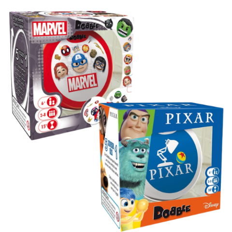 Jogo de Cartas Dobble Competitivo Galápagos Pixar ou Marvel Emoji