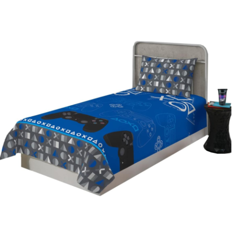 Jogo de Cama 2 Peças Microfibra Infantil Playstation 1,40m x 2,20m
