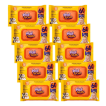 Kit 10 Pacotes Lenço Umedecido Piquitucho Premium 60 Unidades cada