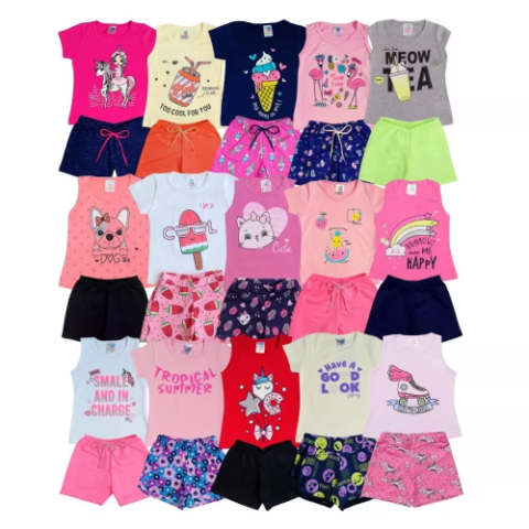 Kit 12 Peças Menina Conjunto Infantil Balloon Kids