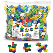 Kit Com 500 Peças De Bloco De Montar Bloc Slim Colors Luc Toys