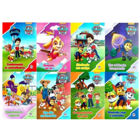 Kit com 8 Livros Patrulha Canina Embalagem Econômica