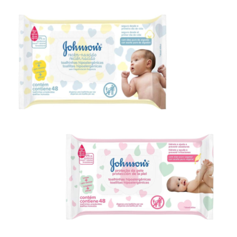 Lenço Umedecido Johnson’s Baby 48 unidades
