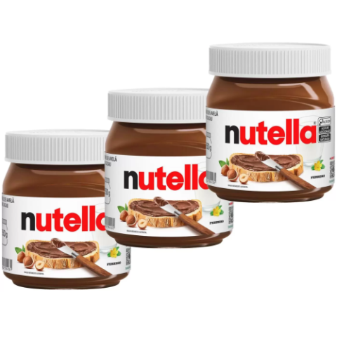 Kit 3 Unidades Creme de Avelã com Cacau Nutella Ferrero 350g cada