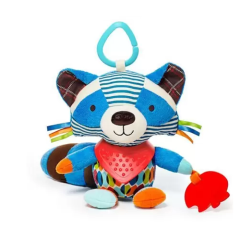 Pelúcia Chocalho e Mordedor Interativo Skip Hop Guaxinim Bandana Buddies