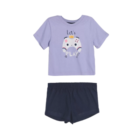 Pijama Hering Kids Curto Gamer Lilás