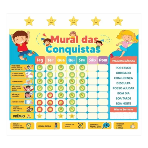 Quadro De Rotina Infantil De Parede Atividade Para Incentivo