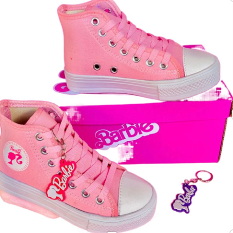 Tênis Infantil Botinha Barbie Girl Star Rosa