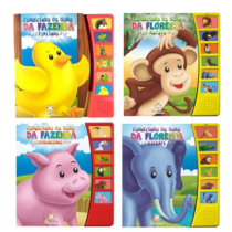 4 Livros Sonoros Conhecendo Os Sons Fazenda e Floresta