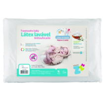 Travesseiro Baby Antissufocante Lavável Látex Fibrasca