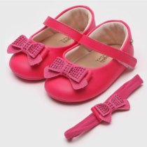 Sapatilha Infantil Pampili Nina Com Laço De Cabelo Rosa