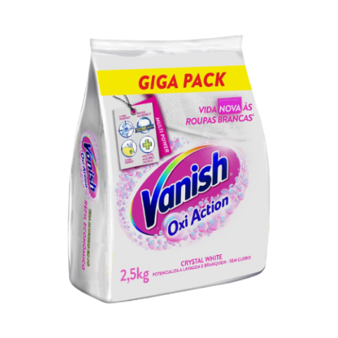 Tira Manchas em Pó Vanish Crystal White Oxi Action 2,5kg