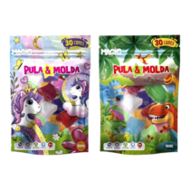 Massinha de Modelar Pula e Molda 30 Cores Unicórnio ou Dinossauros 300g