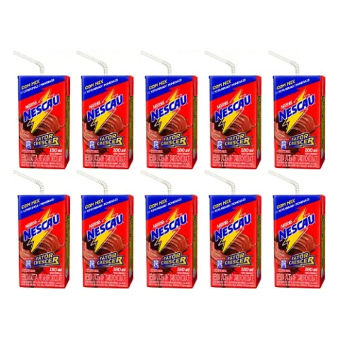 10 Unidades Bebida Láctea Nescau Zero Lactose 180ml
