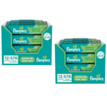 2 Packs Pampers Lenços Umedecidos Cuidado de bebê 576 Unidades cada
