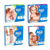 2 Pacotes Fralda Mili Baby Giga M/G/XG/XXG