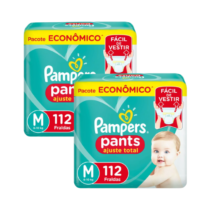 2 Pacotes Fralda Pampers Pants Ajuste Total Max M 112 Unidades