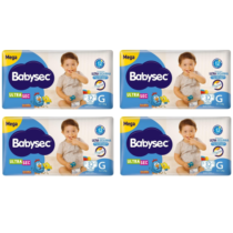 4 Pacotes Fralda Babysec Ultrasec Galinha Pintadinha G 32 Unidades