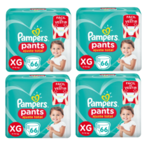 4 Pacotes Fralda Pampers Pants Ajuste Total XG 46 unidades