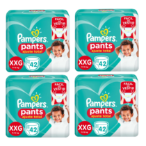 4 Pacotes Fralda Pampers Pants Ajuste Total XXG 42 unidades