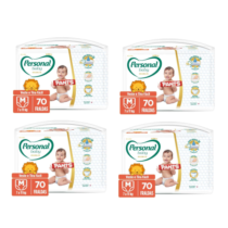 4 Pacotes Fralda Personal Baby Premium Pants M 70 Unidades