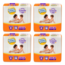 4 Pacotes Fralda Pom Pom Derma Protek XXG 30 Unidades