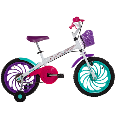 Bicicleta Aro 16 Caloi Ceci com Rodinhas e Cestinha