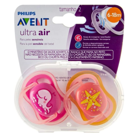 Chupeta Ultra Air Dupla Decorada Philips Avent 6-18M