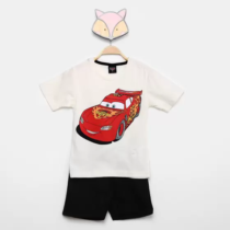 Conjunto Infantil Carros Disney Camiseta + Bermuda