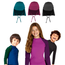 Conjunto Praia FPS50 Camiseta Manga Longa Infantil + Boné Praia