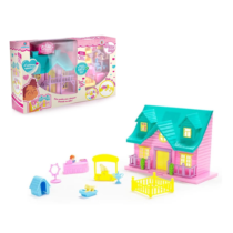 Casinha De Boneca Casa para Brincar Doce Lar Com Acessórios Mini Bonecas E Pets