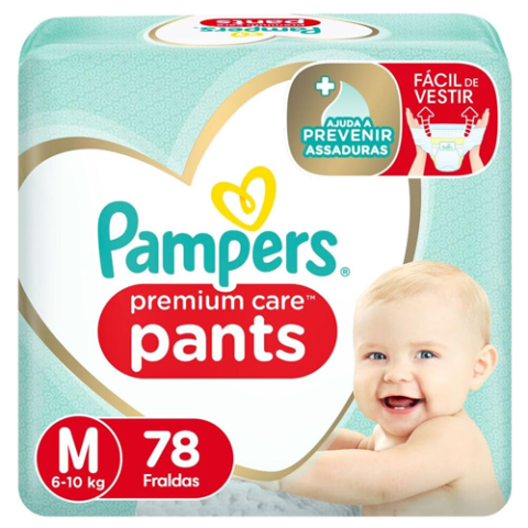 Fralda Pampers Pants Premium Care M 78 Unidades