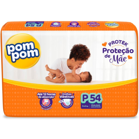 Fralda Pom Pom Protek P 54 Unidades