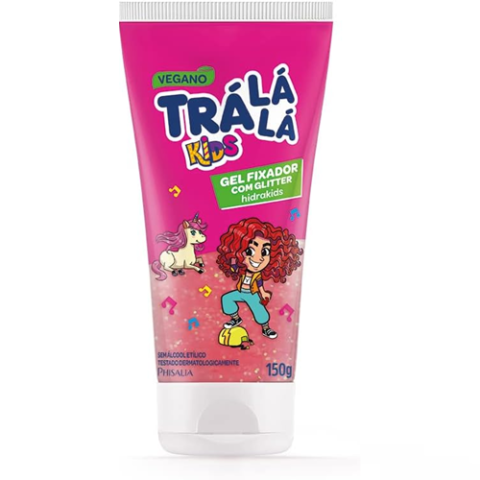 Gel Condicionante Trá Lá Lá Com Glitter Kids Rosa 150g