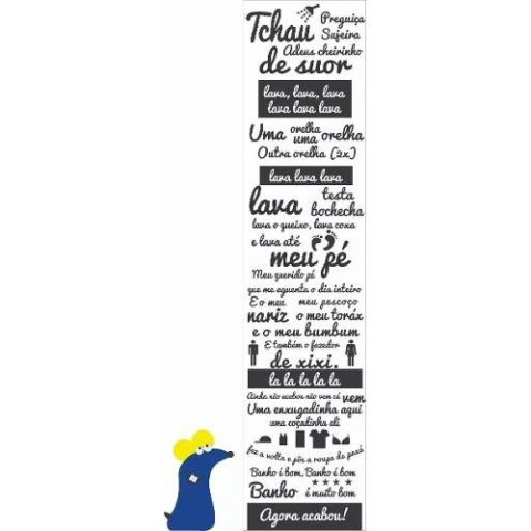 Adesivo Decorativo Banheiro Box Música Ratinho Ratimbum Lava