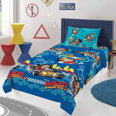 Jogo de Cama 2 Peças Microfibra Mickey Lepper
