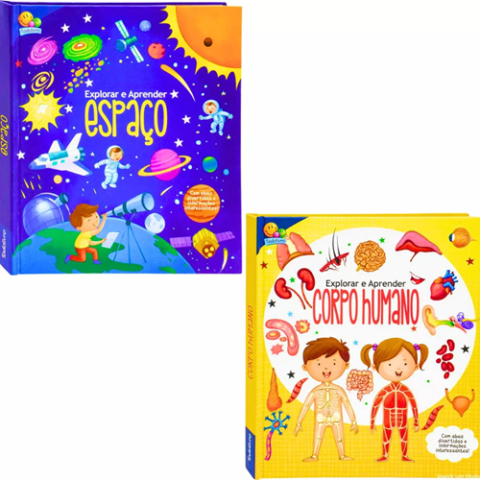 Kit 2 Livros Explorar e Aprender com Abas Espaço + Corpo